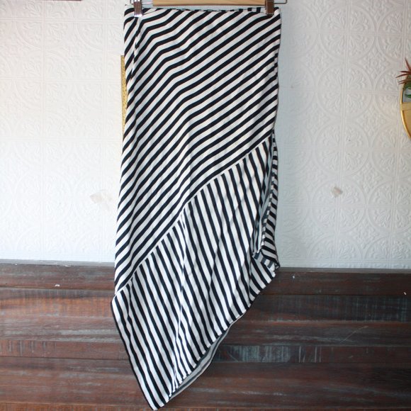 Zara trf Collection Asymmetrical Black & White Striped Shirt 🌵Small - Picture 1 of 12